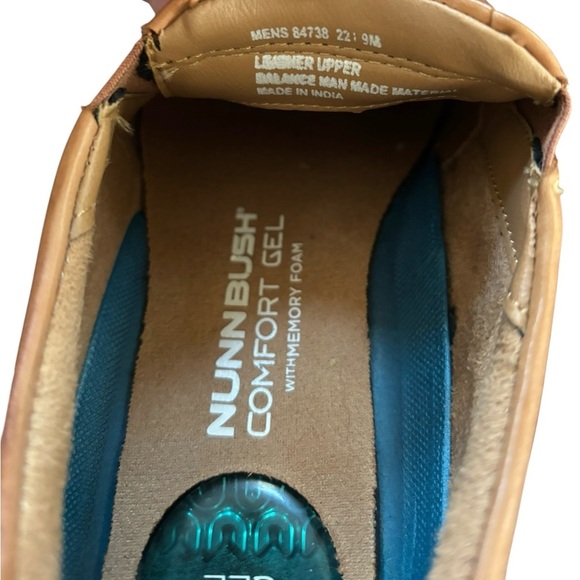 Nunn Bush Kore Comfort Gel Leather Walking Shoe 9M Memory Foam Brown Casual main image 5